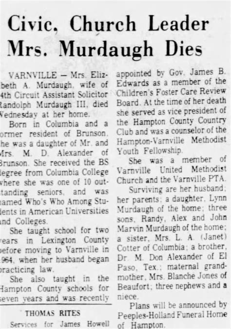 Around 9 p. . Elizabeth murdaugh obituary